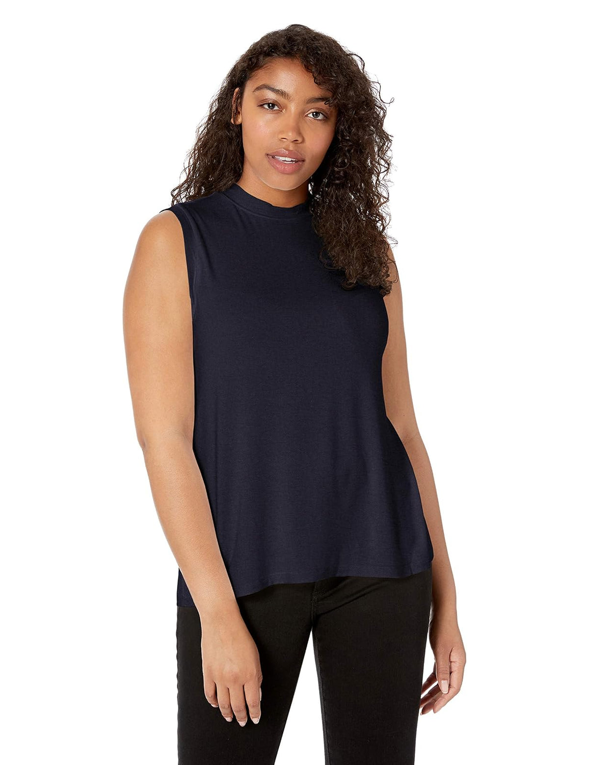 Daily Ritual Mujer Camisa sin Mangas con Cuello Alto y Ajuste Relajado