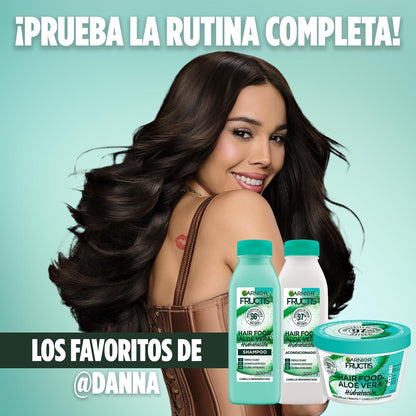 Kit Garnier Fructis HairFood Aloe Vera mascarilla para cabello 2Pack | Mascarilla para cabello de hidratación profunda para cabello deshidratado, 350ml c/u, fórmula 98% natural.