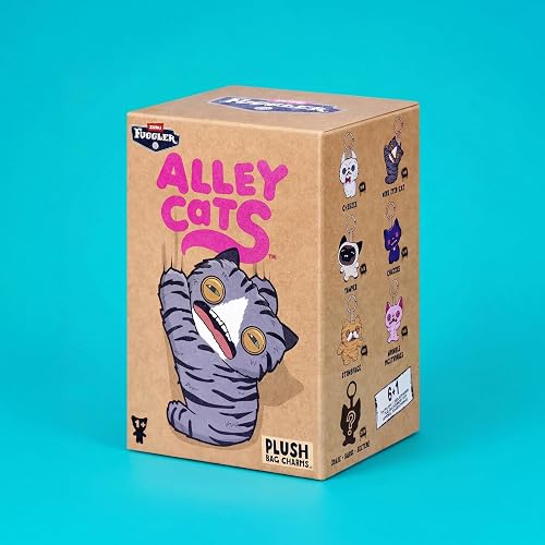 Fuggler Gato Callejero Llavero de Peluche de 12.7 cm Coleccionable (Paquete de 6) de ZURU Divertido Monstruo Feo con Diseño de Gato Callejero Travieso, Dientes Característicos y Llavero de Clip para