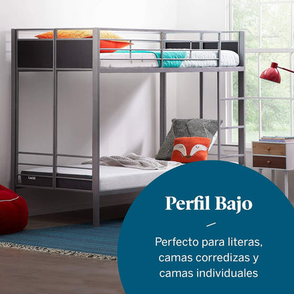 Lucid - Colchón Individual de Memory Foam con Gel y Bambú - 13 cm - Colchón Firme - Funda Lavable y Transpirable - Colchón en Caja - Ideal para Recamara de Niños o Cuarto de Visitas