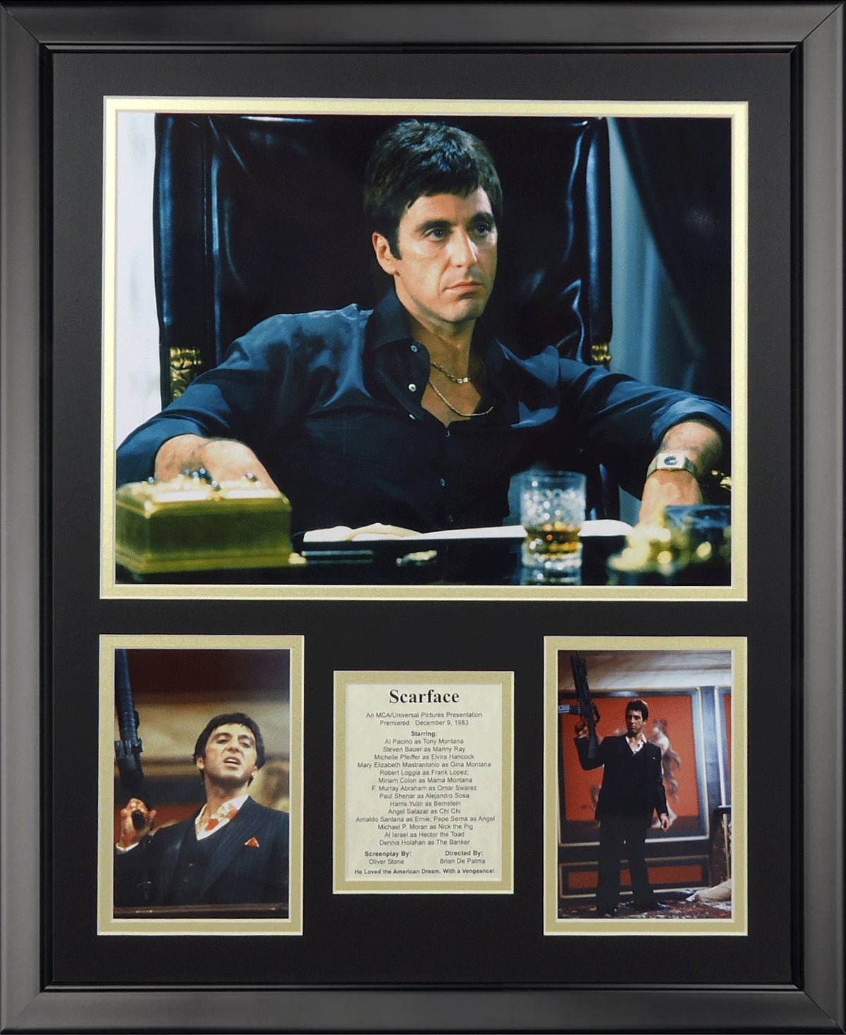 Collage de Fotos de Scarface Al Pacino The Drug King of Miami Collectible, Enmarcado para decoración de Pared, 45,7 x 55,9 cm, Leyendas Nunca Mueren