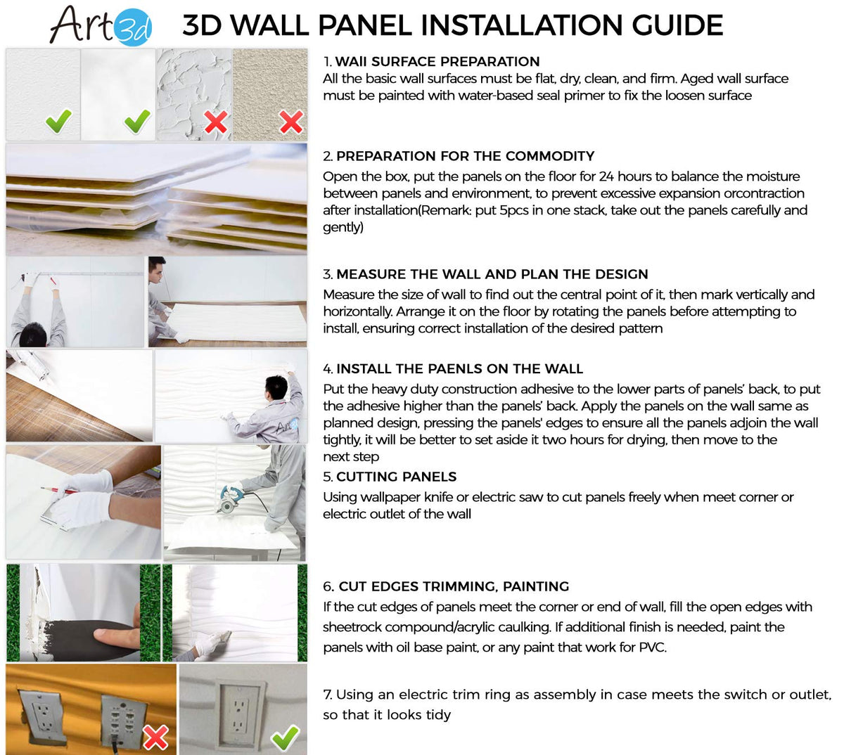 Art3d A10045 - Paneles de pared 3D, color blanco