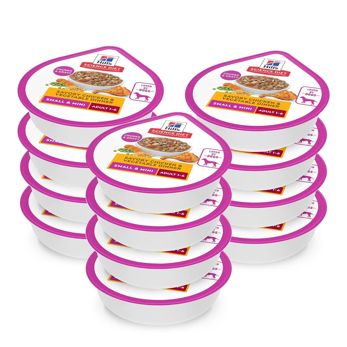 Hill's Science Diet Alimento Húmedo para Perro Senior Pollo 12 Pack 99G | Alimento húmedo Hill's para perro, pollo real, razas pequeñas, soporte envejecimiento, salud de corazón y riñones