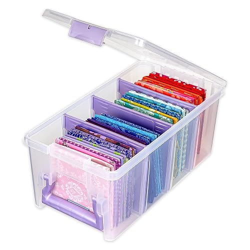 ArtBin - Organizador portátil de manualidades con 3 divisores, estuche de almacenamiento de plástico transparente para suministros de arte y manualidades