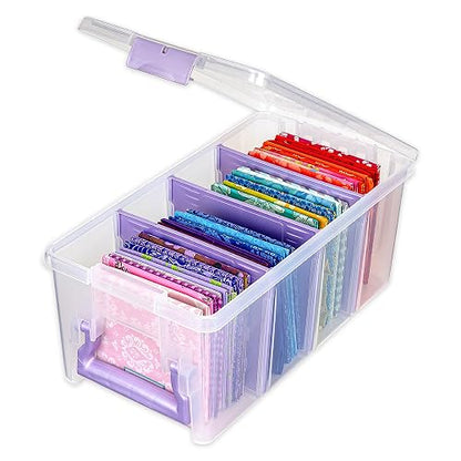 ArtBin - Organizador portátil de manualidades con 3 divisores, estuche de almacenamiento de plástico transparente para suministros de arte y manualidades