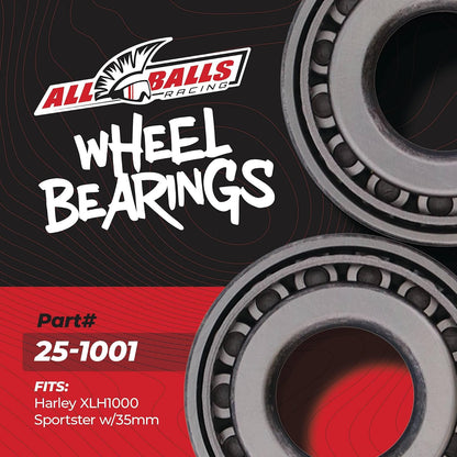 All Balls 25-1001 Wheel Bearing Kit | Repuesto OEM, compatible con motores FXE Super Glide XLH 1200, 1200 883 1000, para motocicleta, 25-1001