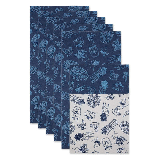 DII - Colección de Revestimiento de Refrigerador no calcomanía, Cortado a Ajuste, Mercado Azul náutico, 12 x 24 Pulgadas, 6 Piezas
