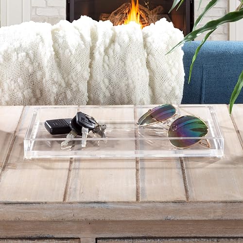 Lavish Home - Organizador de Bandeja de acrílico, Soporte Minimalista Transparente para mesita de Noche, baño y Oficina, decoración de habitación estéticamente Agradable