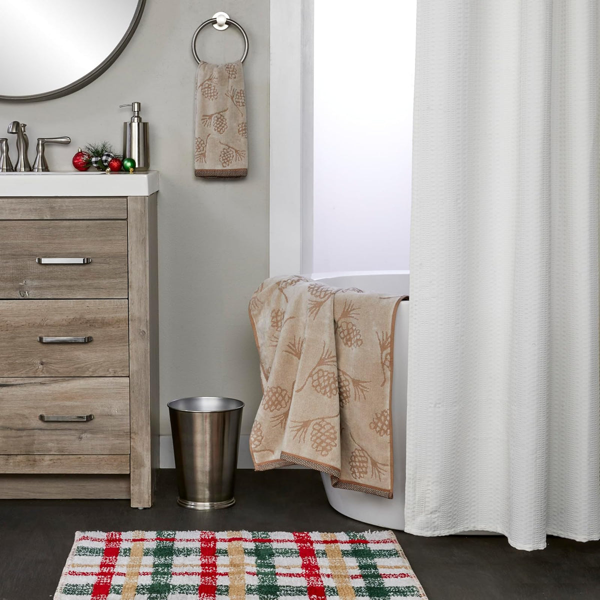 SKL Home Pinecone Jacquard Toalla de Mano (Paquete de 2)