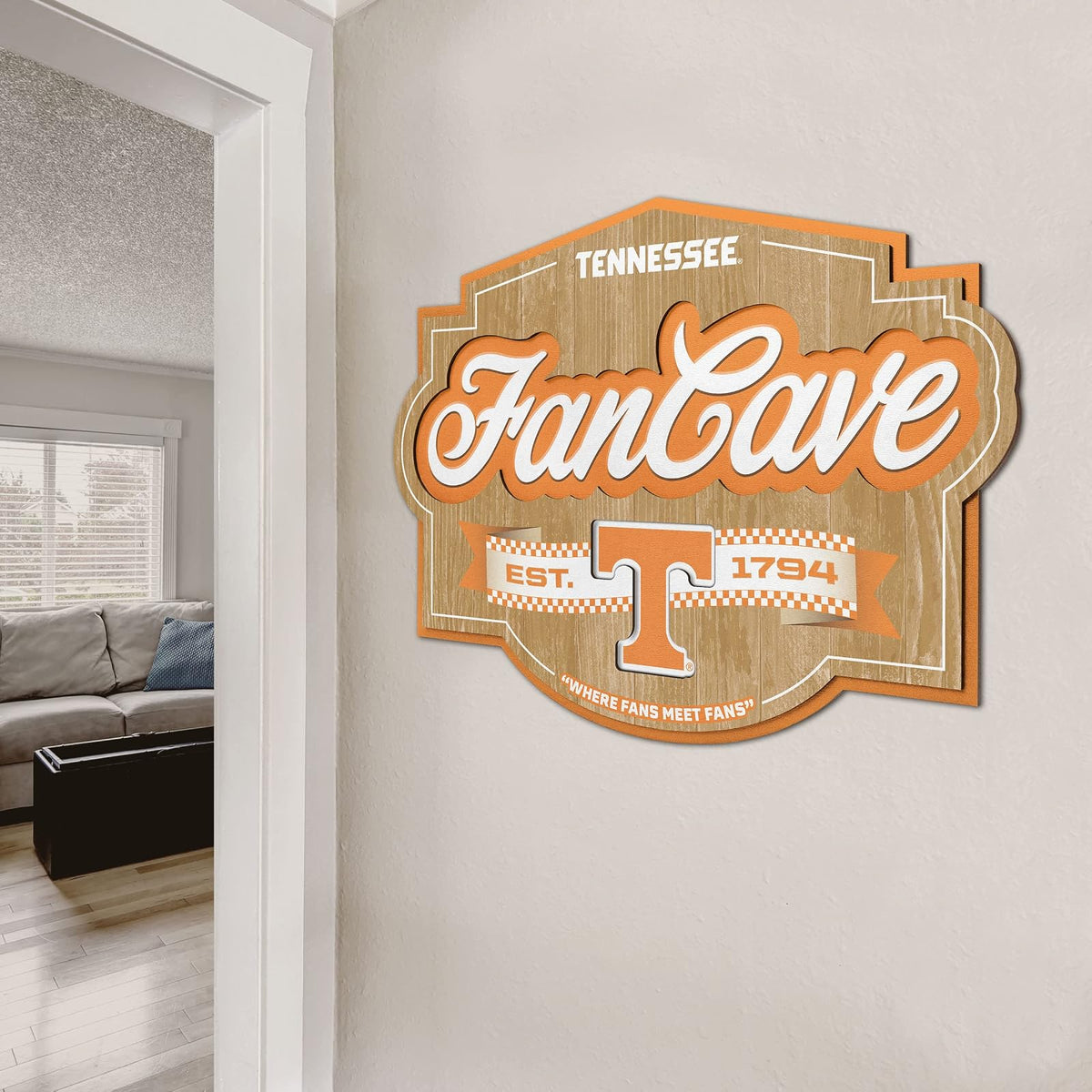YouTheFan NCAA Tennessee Volunteers Fan Cave Letrero