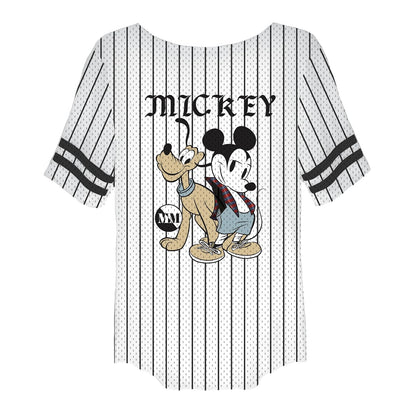 Disney - Playera de béisbol clásica con Botones para Mujer