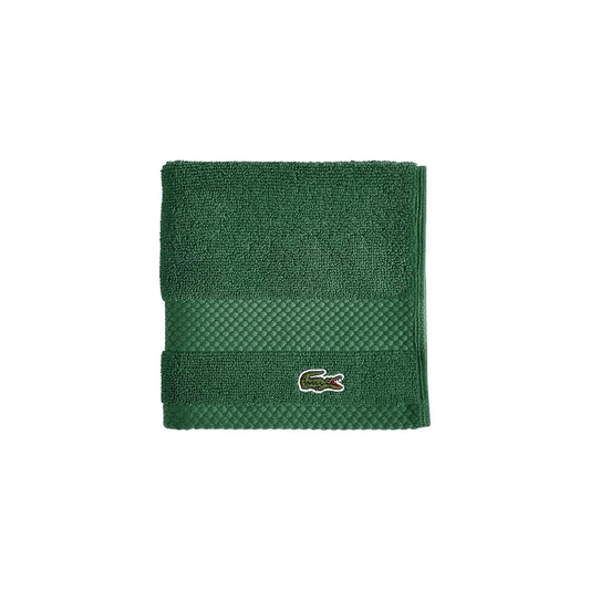Lacoste Heritage Supima - Paño de Lavado de algodón, Verde cocodrilo, 13 x 13 Pulgadas