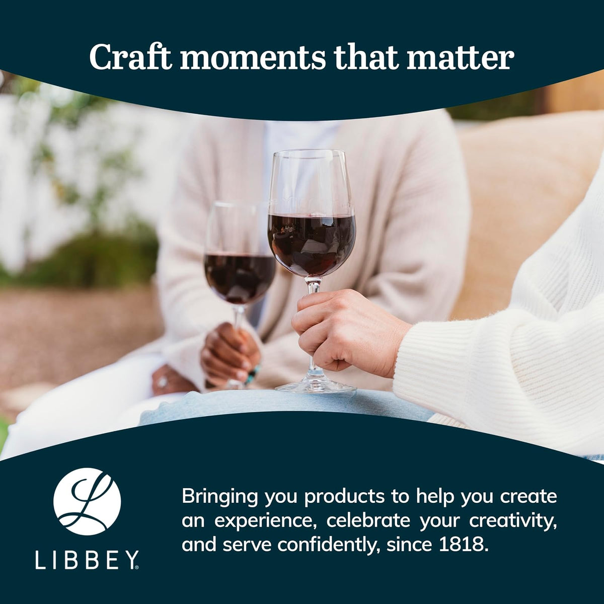 Libbey Juego de 12 copas Vina de vidrio para vino, 473 ml