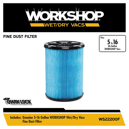 Taller mojado/seco Vacs 3 A 4.5-gallon Filtro de polvo fino para aspiradora de seco y mojado