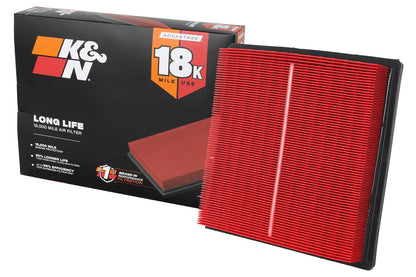 K&N KNA-5064 Filtro de Aire del Motor Larga Vida 18000 Millas Compatible con Subaru H4 1.6/2.0/2.4L Ascent/Crosstrek/Forester/Impreza/XV 2016-2019, Negro/Rojo