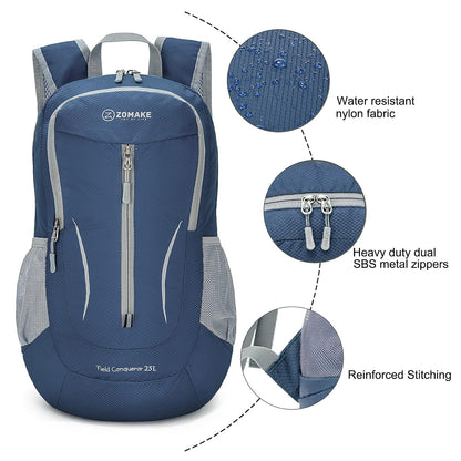 ZOMAKE Ultra Liviana Mochila Plegable, Resistente al Agua 25L Mochila para Empacar para Mujeres y Hombres al Aire Libre
