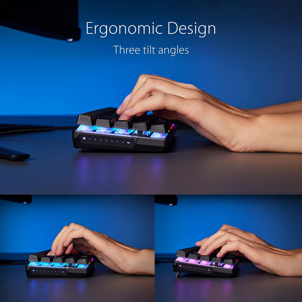 ASUS ROG Falchion Ace Teclado Mecánico Teclas PBT para FPS MOBA y Esports | Teclado mecánico 65% alámbrico USB-C, switches ROG NX Red lineales prelubricados, teclas PBT, panel táctil, RGB por tecla