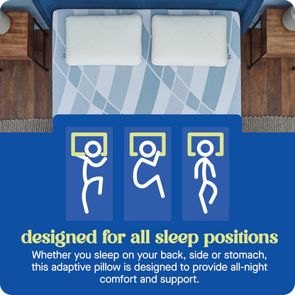SEALY Dreamlife - Tecnología de protección de Superficie de enfriamiento de Espuma viscoelástica tamaño Queen, Funda extraíble Lavable a máquina, 1 año de garantía, 2 Unidades
