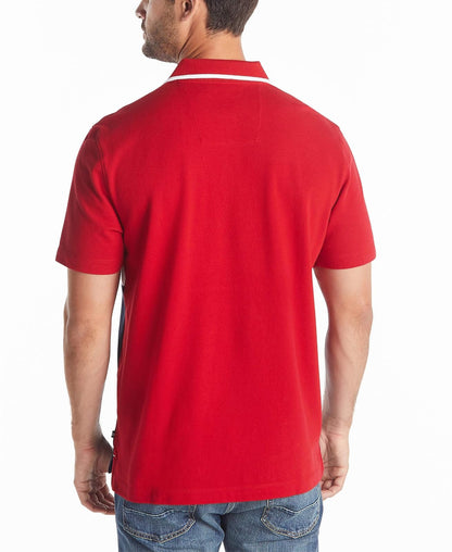 Nautica Polo de Manga Corta 100% algodón piqué Bloque de Color Camisa de Polo para Hombre