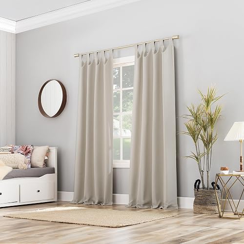 Sun Zero Easton - Panel de Cortina oscurecedora con pestaña Superior, Ahorro de energía, 40 x 95 Pulgadas, Perla