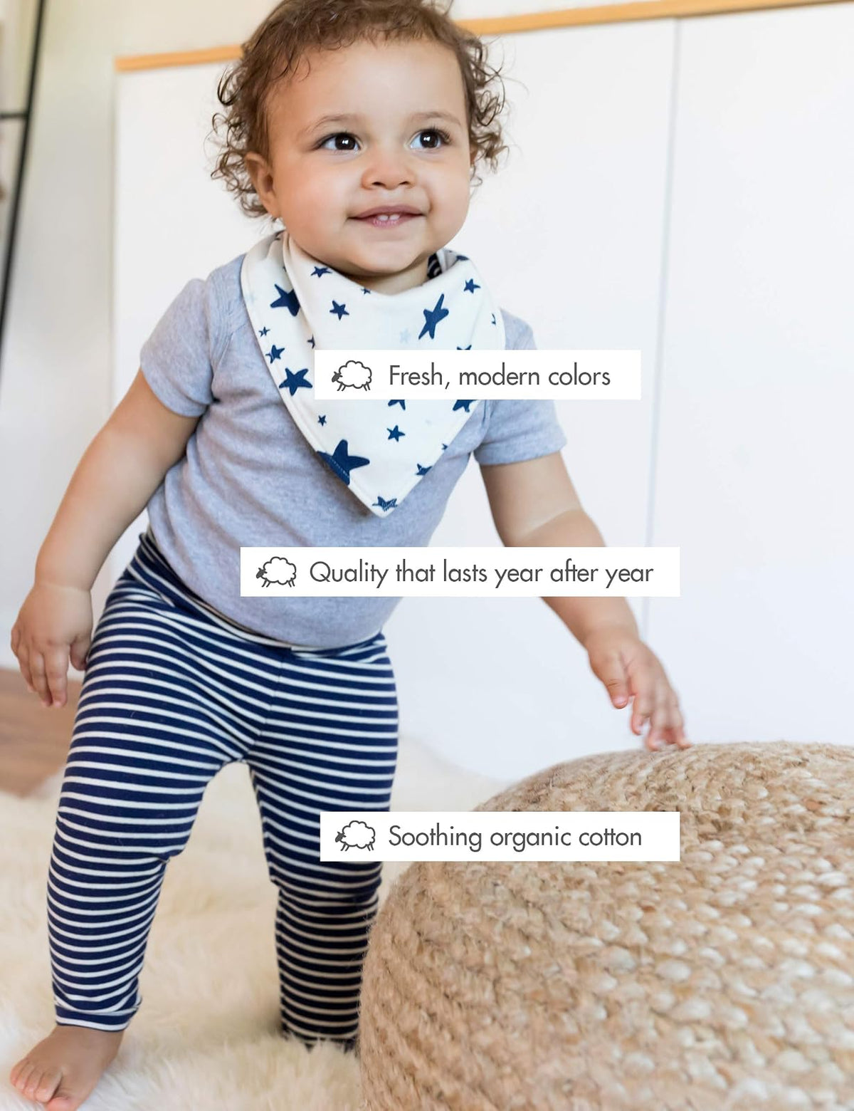 Moon and Back by Hanna Andersson Pijama de una Pieza sin pies para niña