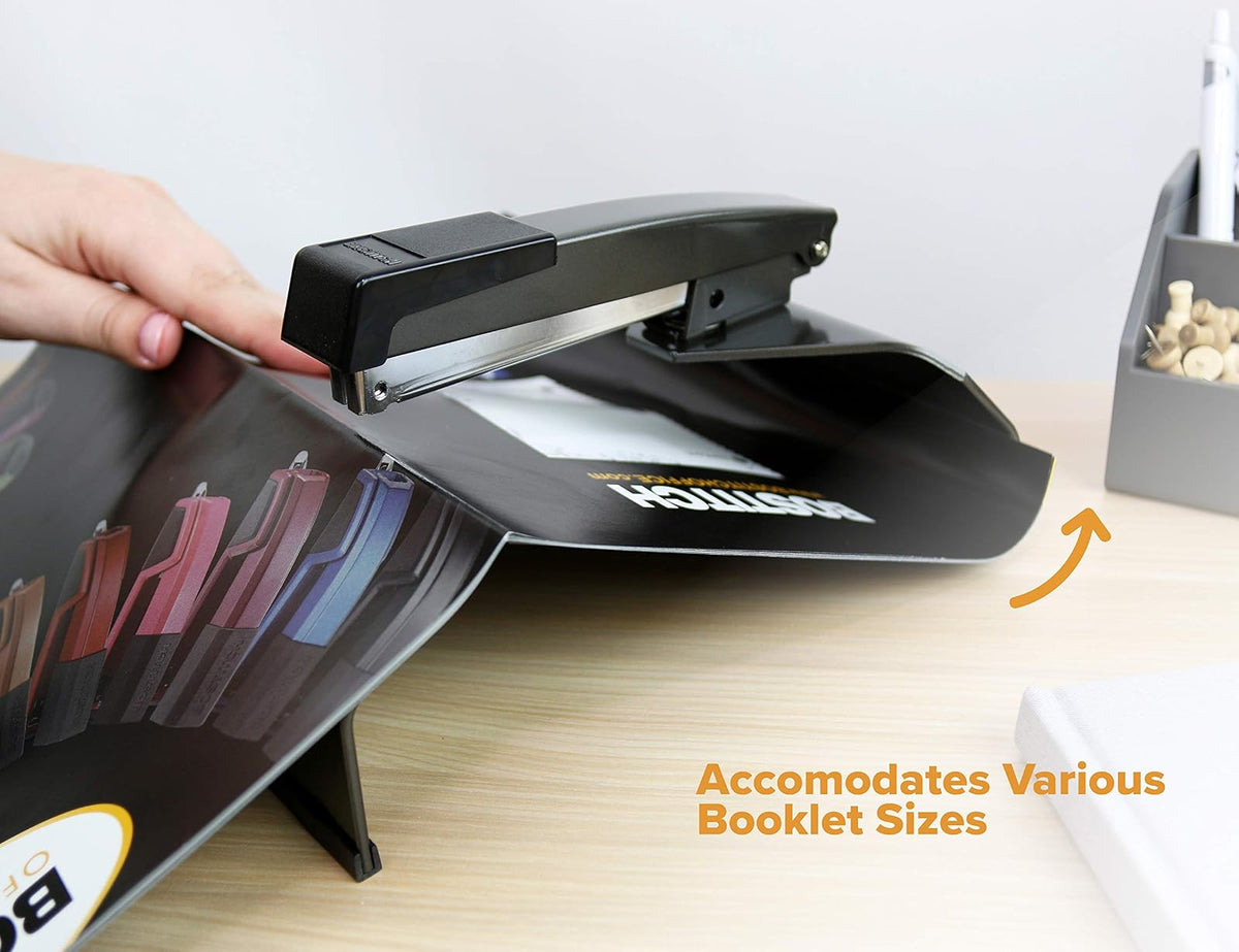 Bostitch No-Jam grapadora para folletos, color negro (B440SB), Negro, Saddle Stapler