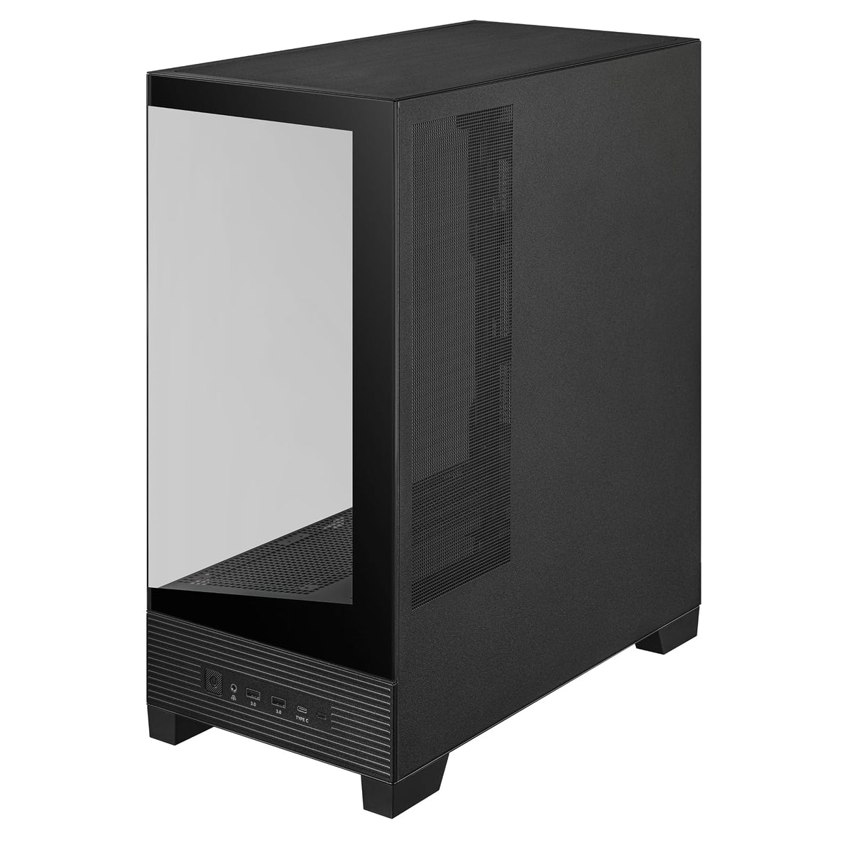 ASUS A31 Black ATX Case | Media torre ATX, doble vidrio templado sin pilar, USB-C 3.2 Gen 2x2 frontal, radiador hasta 360mm, compatible BTF, GPU 380mm