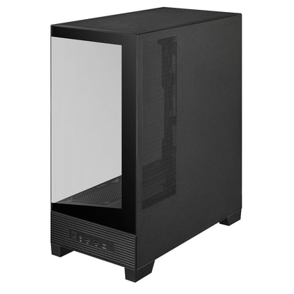 ASUS A31 Black ATX Case | Media torre ATX, doble vidrio templado sin pilar, USB-C 3.2 Gen 2x2 frontal, radiador hasta 360mm, compatible BTF, GPU 380mm