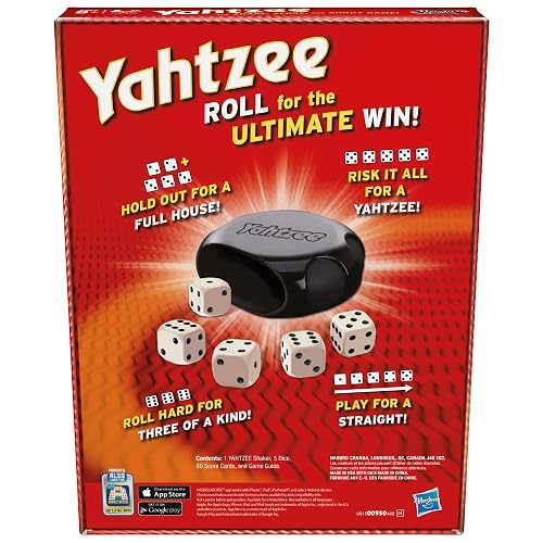 Hasbro Yahtzee Classic Game, Dice Games Clear Printing with Correct Scoring Instruction