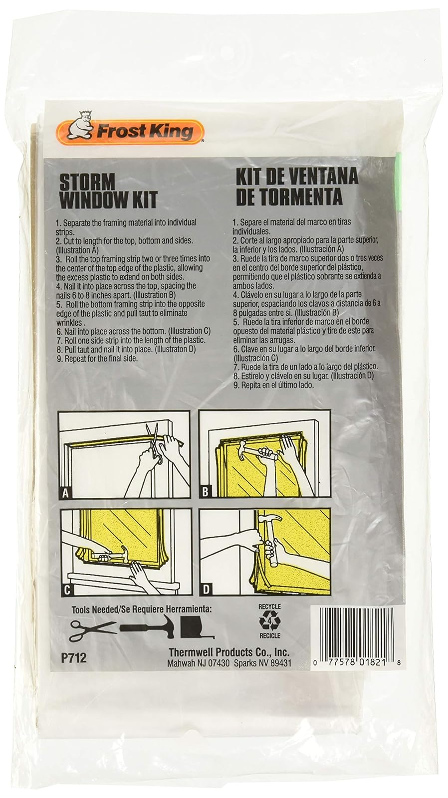 Thermwell P712H 2-Pack 3 x 6-Ft. Outdoor Storm Window Kit - Quantity 48