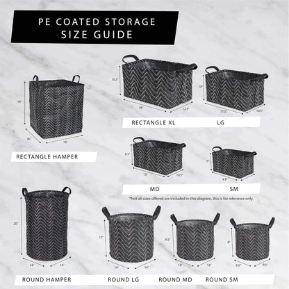 DII Canastilla de algodón/poliéster para la Ropa Sucia, Set de 2, Gris (Gray Rugby Stripe), Extra Small Bins, 1, 1