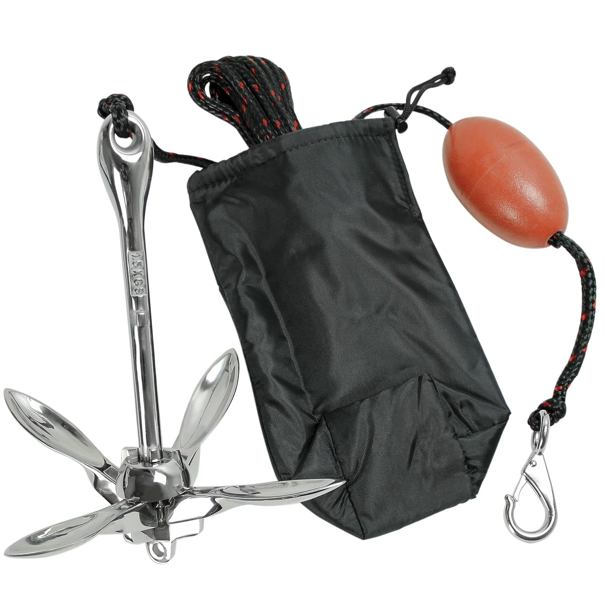Extreme Max Kit de Ancla de Rezón Completo 3.5 lb, Acero Inoxidable, Plateado, 3006.6702