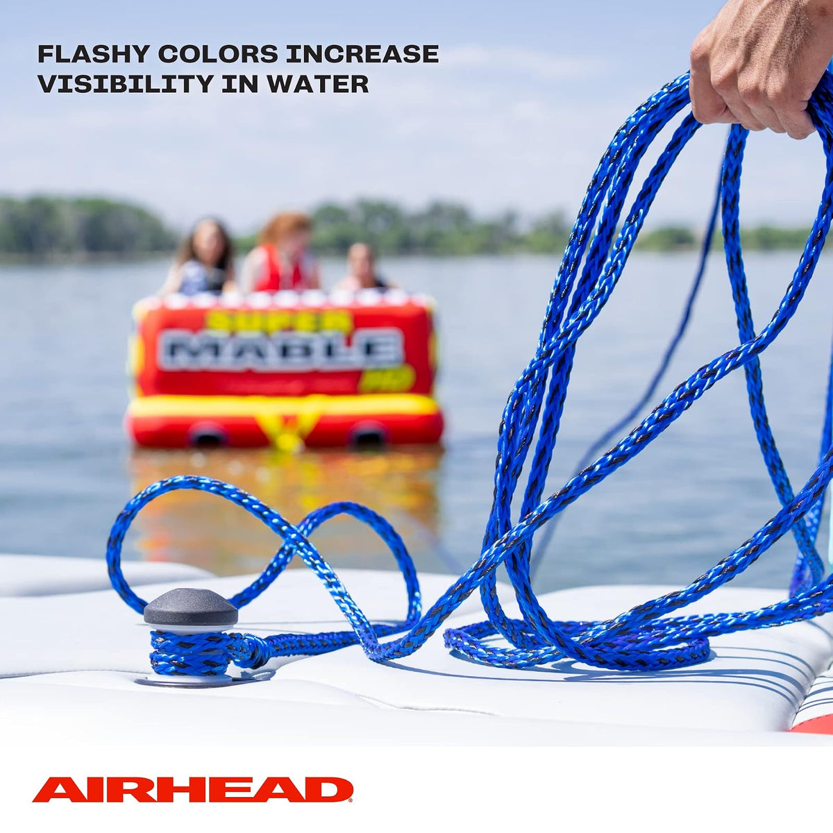 Airhead Tow Rope for 1-6 Rider Towable Tubes, 1 Section, Multiple Sizes Available