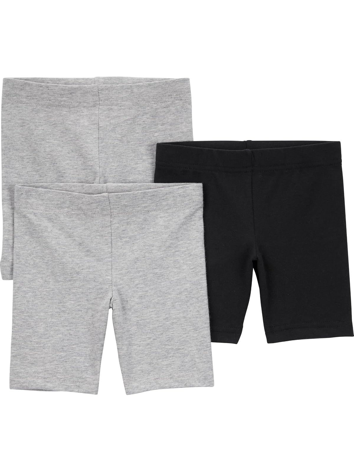 Carter's Simple Joys shorts de ciclista de algodón para niña, paquete de 3 - Gris - Negro - 12 Meses