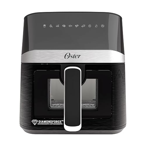 Oster® Freidora de Aire Digital con Recubrimiento Oster® DiamondForce, Ventana y Luz Interna, 4L de Capacidad, con 10 Programas Automáticos