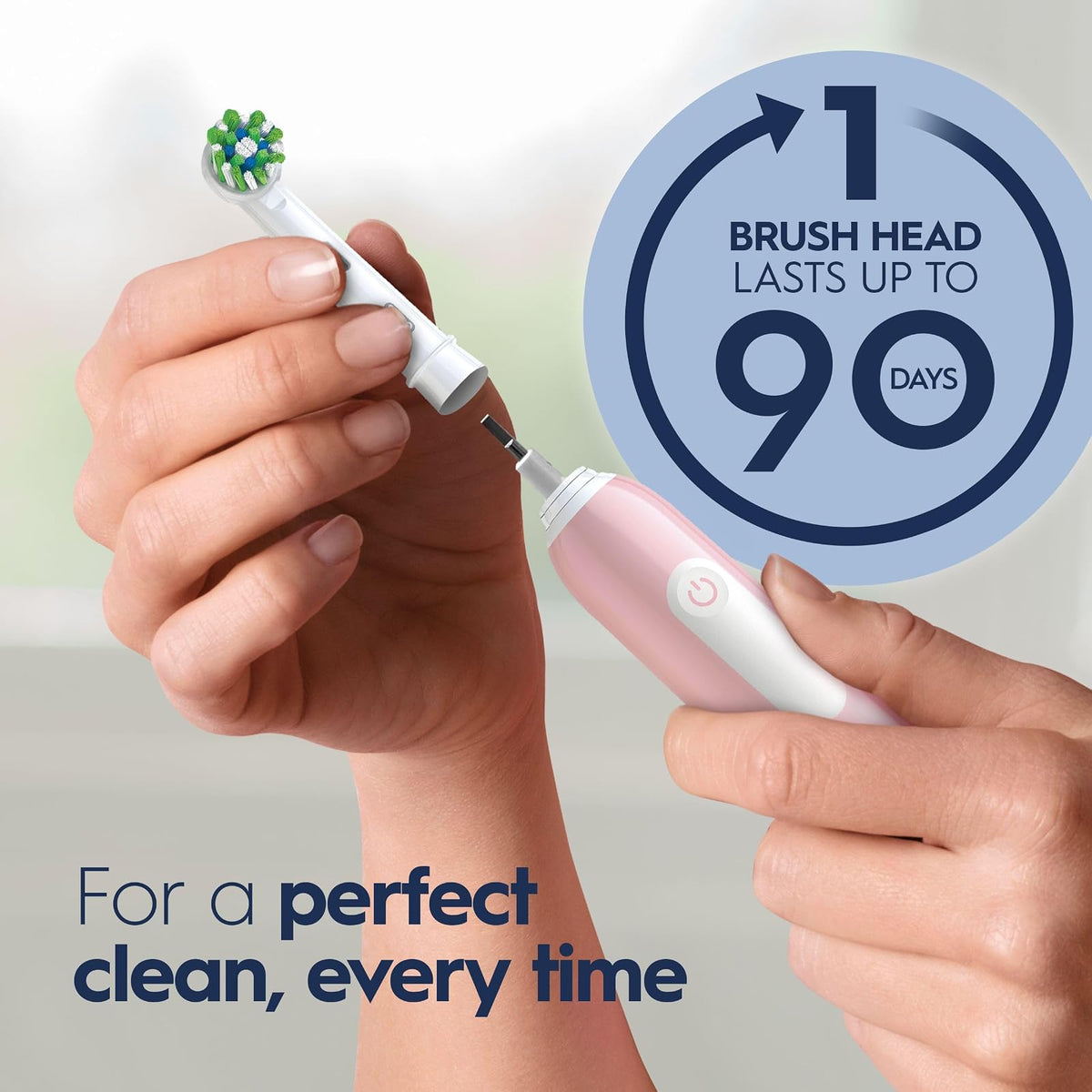 Oral-B Pro 1000 CrossAction Cepillo de dientes eléctrico, color rosa