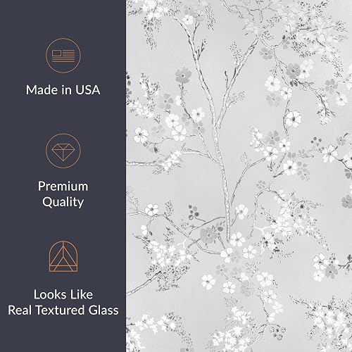 Artscape Blossom - Película Decorativa para Ventana de privacidad con patrón de Vidrio Texturizado, no calcomanía y protección UV, fácil de aplicar y extraíble, 24 x 36 Pulgadas, Fabricado en Estados