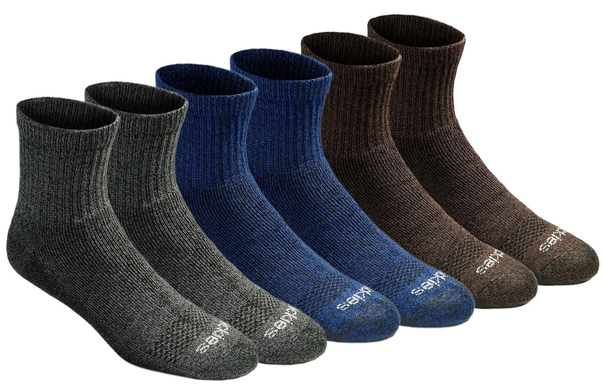 Dickies Calcetines Dri-Tech Control de Humedad para Hombre - Shoe Size: 6-12 - Gris - Azul - Marrón (6 pares)