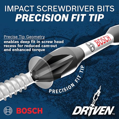 BOSCH ITDT25215 paquete de 15 pulgadas Driven Torx #25 - Brocas de potencia de atornillado resistentes a impactos