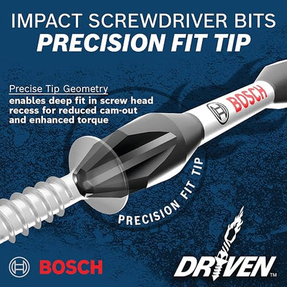 BOSCH ITDT25215 paquete de 15 pulgadas Driven Torx #25 - Brocas de potencia de atornillado resistentes a impactos