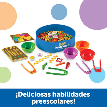 Learning Resources Noodle Knockout!, 67 Piezas, Edades 4+ años, Juegos de Imitacion, Alimentos de Juguete, Comida de Juguete para niños, Juegos de Cocina, Juguete sensorial