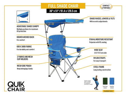 Quik Shade - Silla Plegable de tamaño Completo