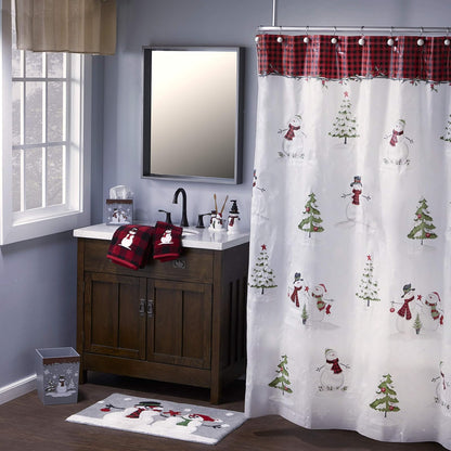 SKL Home by Saturday Knight Ltd. Westwick Cortina de Ducha, diseño de Rayas, Color Gris y Multicolor, Sujetador para Cepillo de Dientes, Rojo, 1