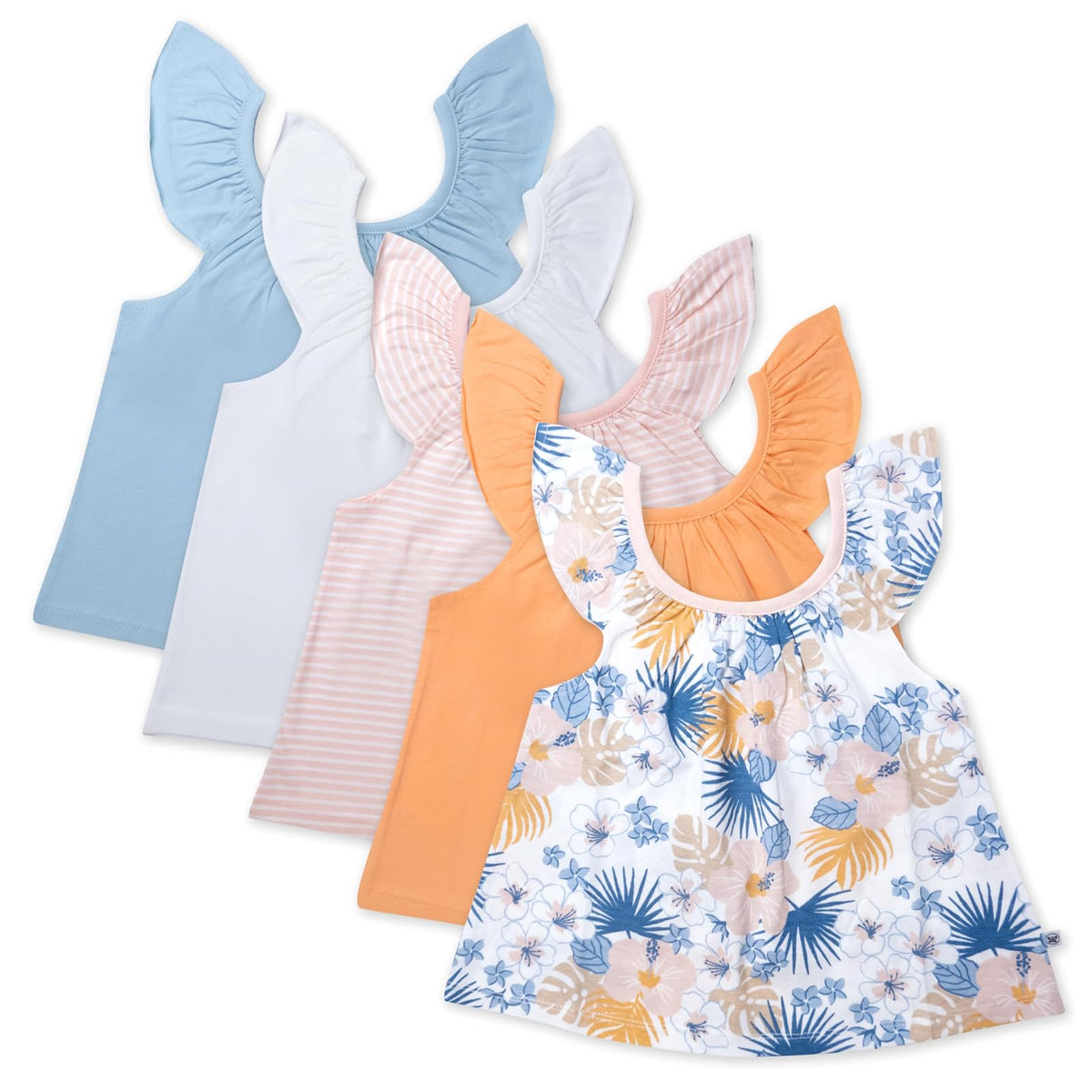 HonestBaby - Camisetas de Manga abullonada 100% algodón orgánico para bebés, niños pequeños, niñas, Unisex