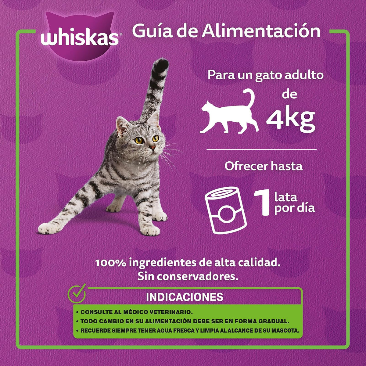 Whiskas Alimento para Gato Adulto en Lata, Sabor Res, Paquete de 24 Piezas, 350g c/u