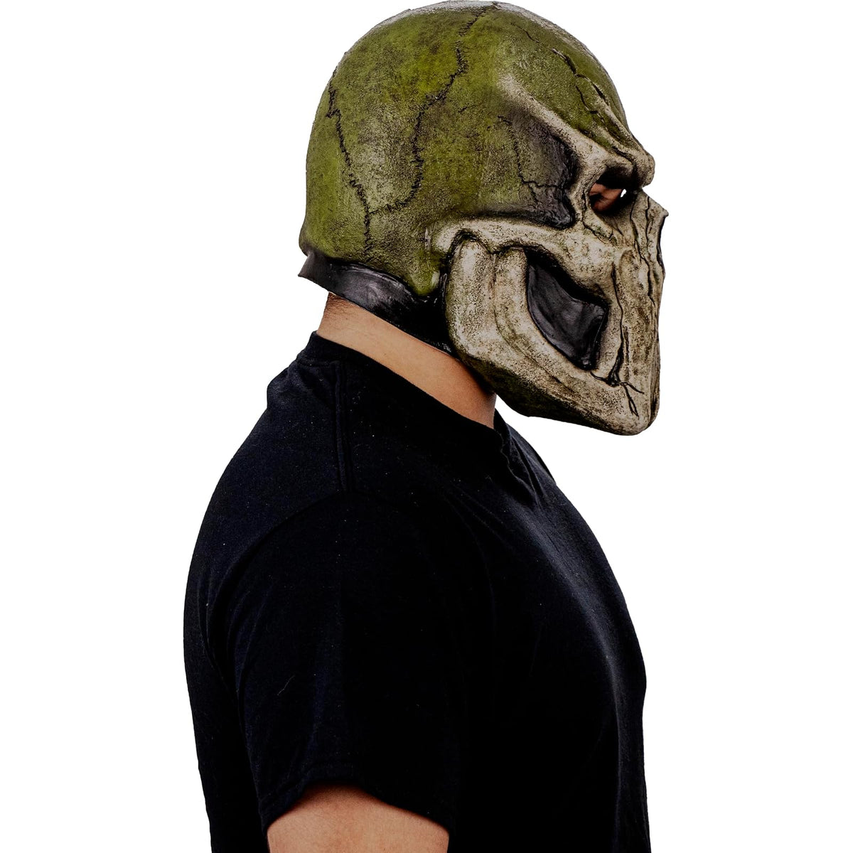 Ghoulish Productions Máscara De Látex Skull Cracks, Accesorio Látex Cosplay Calavera del Bosque, Disfraz Aterrador para Halloween y Fiestas Temáticas, Cosplay Calavera Malvada, Diseño Artesanal