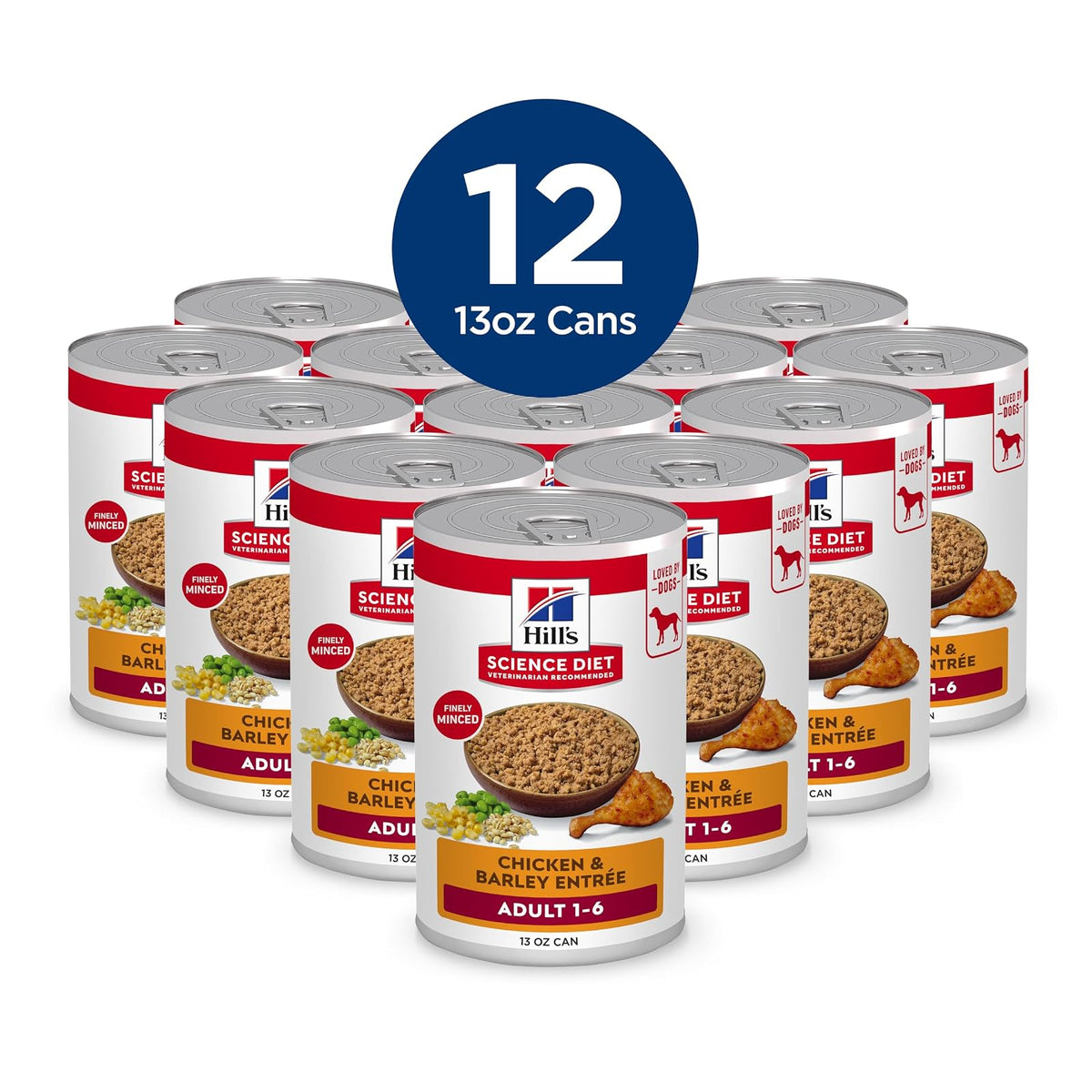 Hill's Science Diet Alimento Húmedo para Perro Adulto Pollo 12 Pack 369G | Alimento húmedo Hill's para perro, digestión saludable, sistema inmunológico fuerte, omega-6 y vitamina E