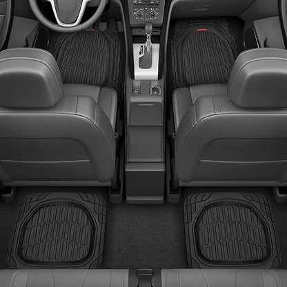 Motor Trend flextough Tortuga - Alfombrillas de Goma Resistente para Automóvil SUV Van & Truck - Todo Tipo de Clima protección - Plato Hondo (Negro), Negro