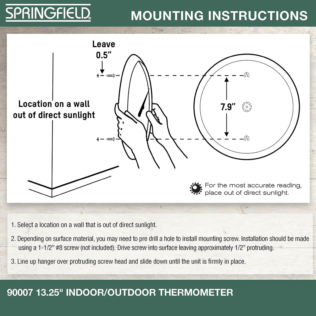 Springfield Big and Bold Outdoor Thermometer (13.25-Inch)