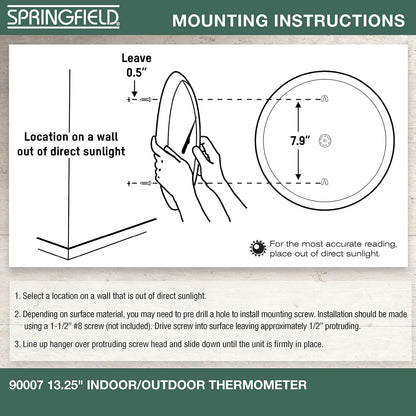 Springfield Big and Bold Outdoor Thermometer (13.25-Inch)